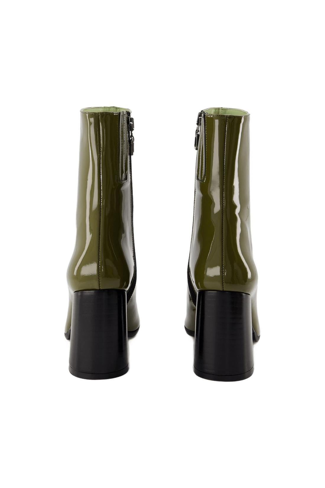 Boots Donna - Carel - Patent Leather - Khaki/black