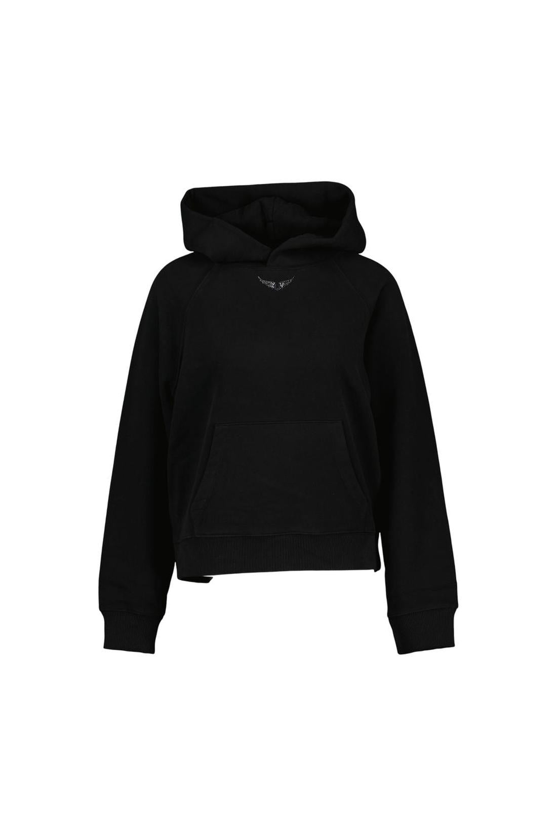 Zadig & Voltaire-Sweatshirt Georgy Pmo Wings Strass - Zadig & Voltaire - Baumwolle - Schwarz-Shirts-Black-Deal-Outlet-by-ARCHIVIST