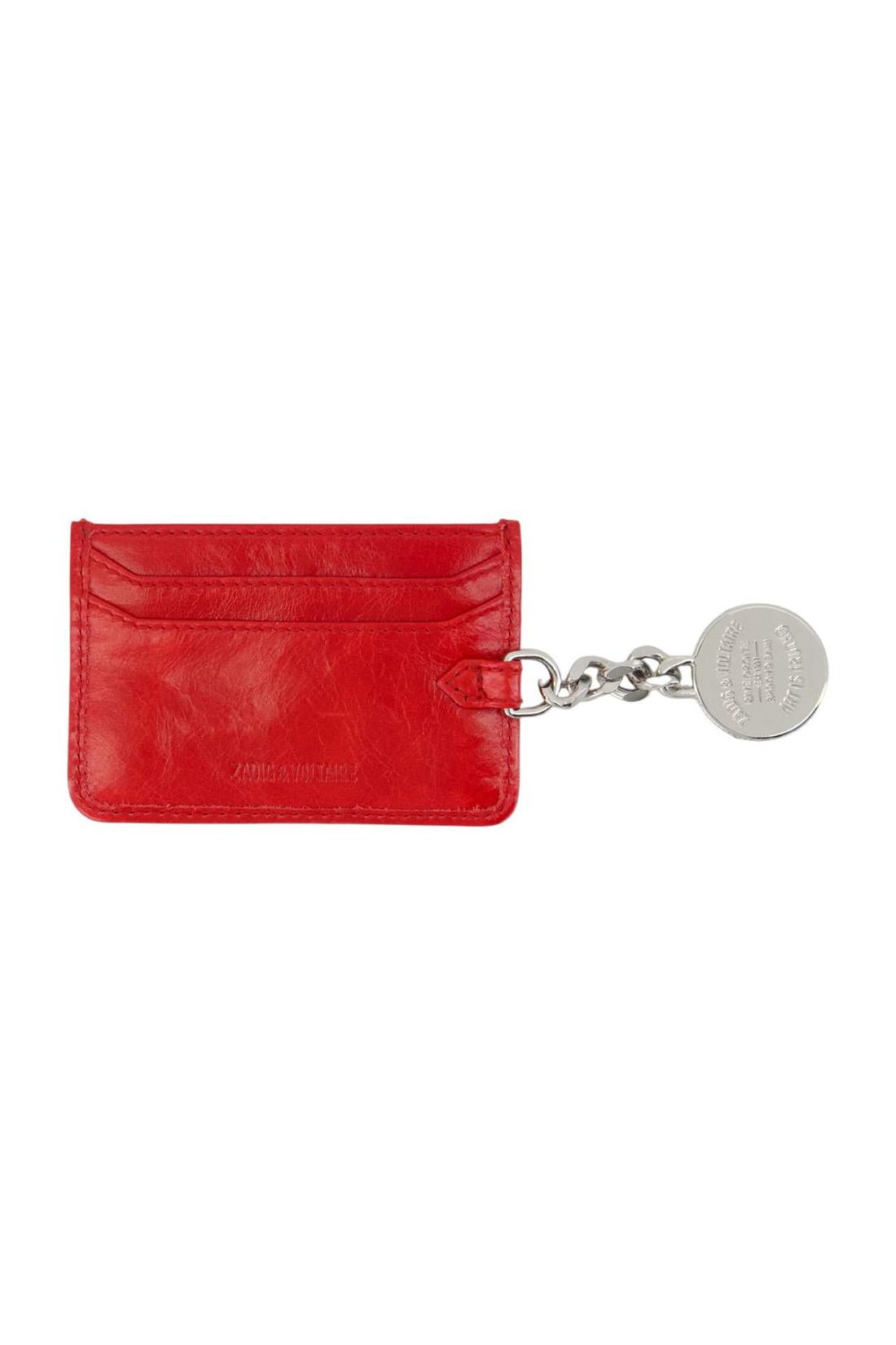 Zadig & Voltaire-Sunny Pass Kartenhalter - Zadig & Voltaire - Leder - Rot-Outdoor-Black-Deal-Outlet-by-ARCHIVIST