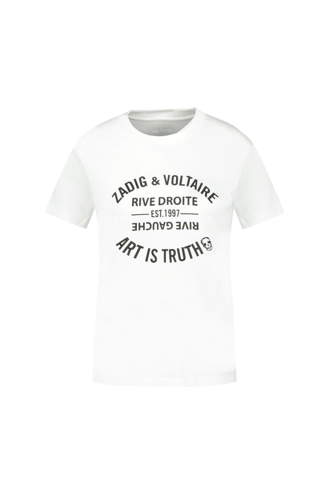 Zadig & Voltaire-Walk Ico Blason Eco T-Shirt - Zadig & Voltaire - Baumwolle - Weiß-Shirts-Black-Deal-Outlet-by-ARCHIVIST