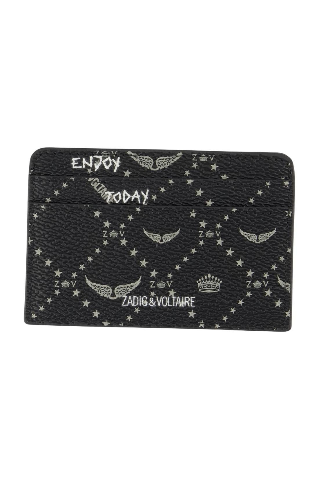 Zadig & Voltaire-Zv Pass Monogramm Kartenhalter - Zadig & Voltaire - Synthetik - Schwarz-Outdoor-Black-Deal-Outlet-by-ARCHIVIST