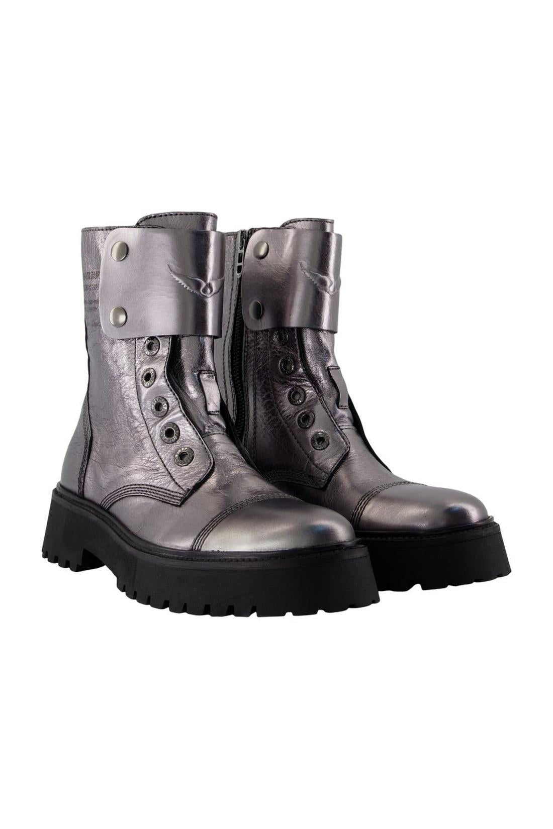 Zadig & Voltaire-Joe Fast Stiefeletten - Zadig & Voltaire - Leder - Silber-Stiefel & Stiefeletten-Black-Deal-Outlet-by-ARCHIVIST