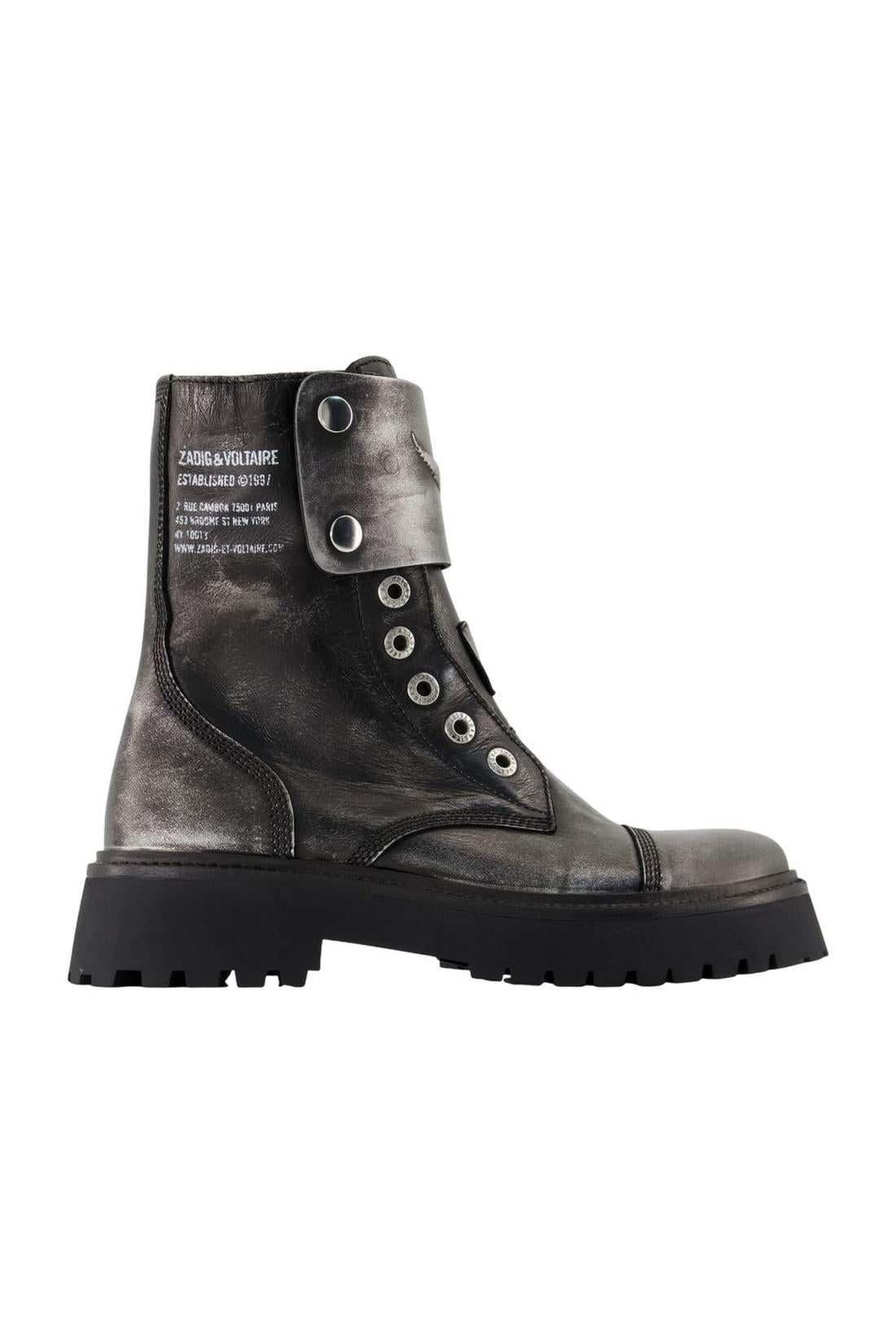 Zadig & Voltaire-Joe Fast Stiefeletten - Zadig & Voltaire - Leder - Schwarz-Stiefel & Stiefeletten-Black-Deal-Outlet-by-ARCHIVIST