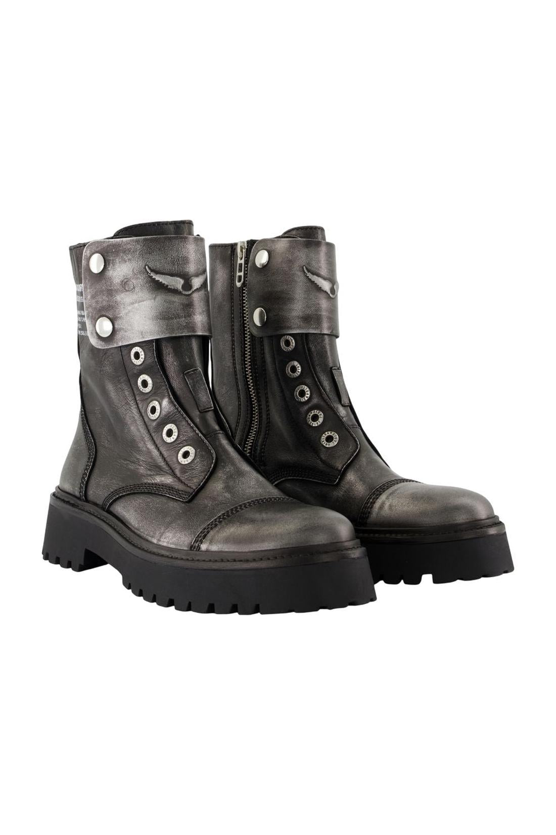 Zadig & Voltaire-Joe Fast Stiefeletten - Zadig & Voltaire - Leder - Schwarz-Stiefel & Stiefeletten-Black-Deal-Outlet-by-ARCHIVIST