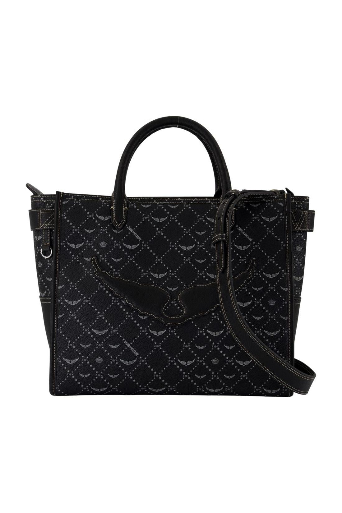 Zadig & Voltaire-Cabas Angel Monogram - Zadig & Voltaire - Synthetik - Schwarz-Taschen-Black-Deal-Outlet-by-ARCHIVIST