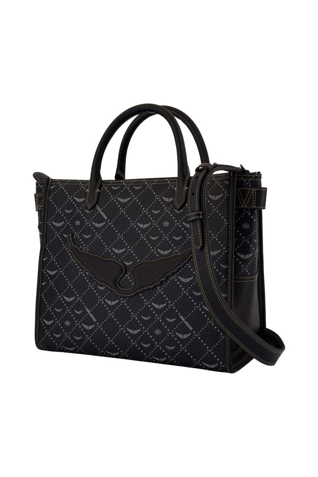Zadig & Voltaire-Cabas Angel Monogram - Zadig & Voltaire - Synthetik - Schwarz-Taschen-Black-Deal-Outlet-by-ARCHIVIST