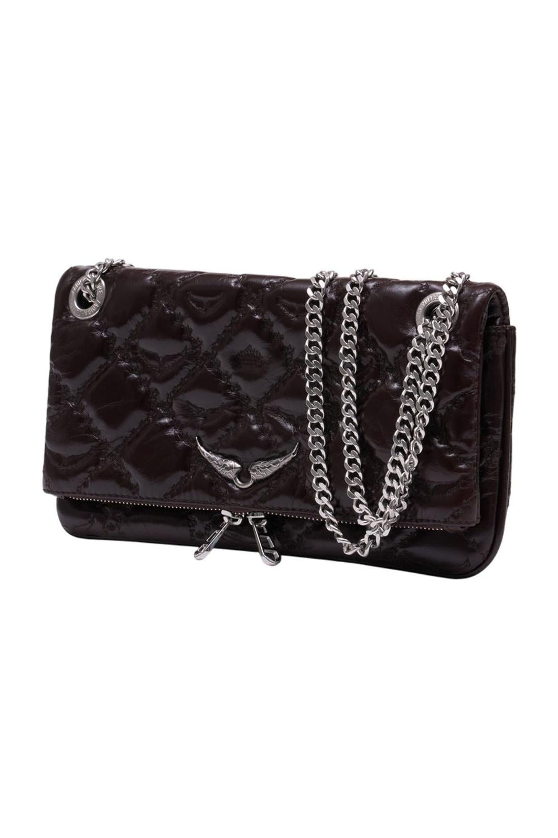 Zadig & Voltaire-Rock II Schultertasche - Zadig & Voltaire - Leder - Dunkelbraun-Taschen-Black-Deal-Outlet-by-ARCHIVIST