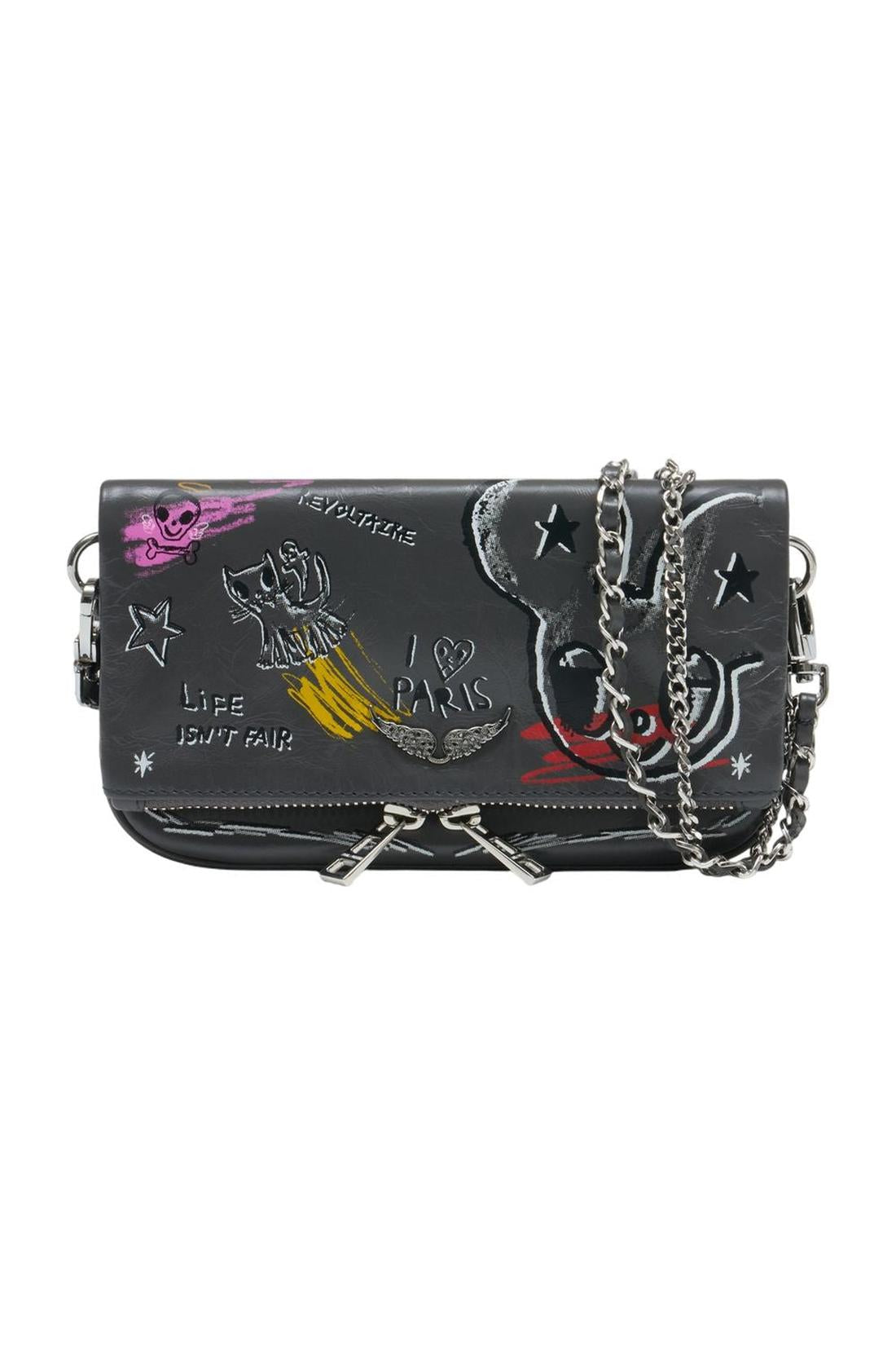 Zadig & Voltaire-Rock Nano Humberto Schultertasche - Zadig & Voltaire - Leder - Multi-Taschen-Black-Deal-Outlet-by-ARCHIVIST