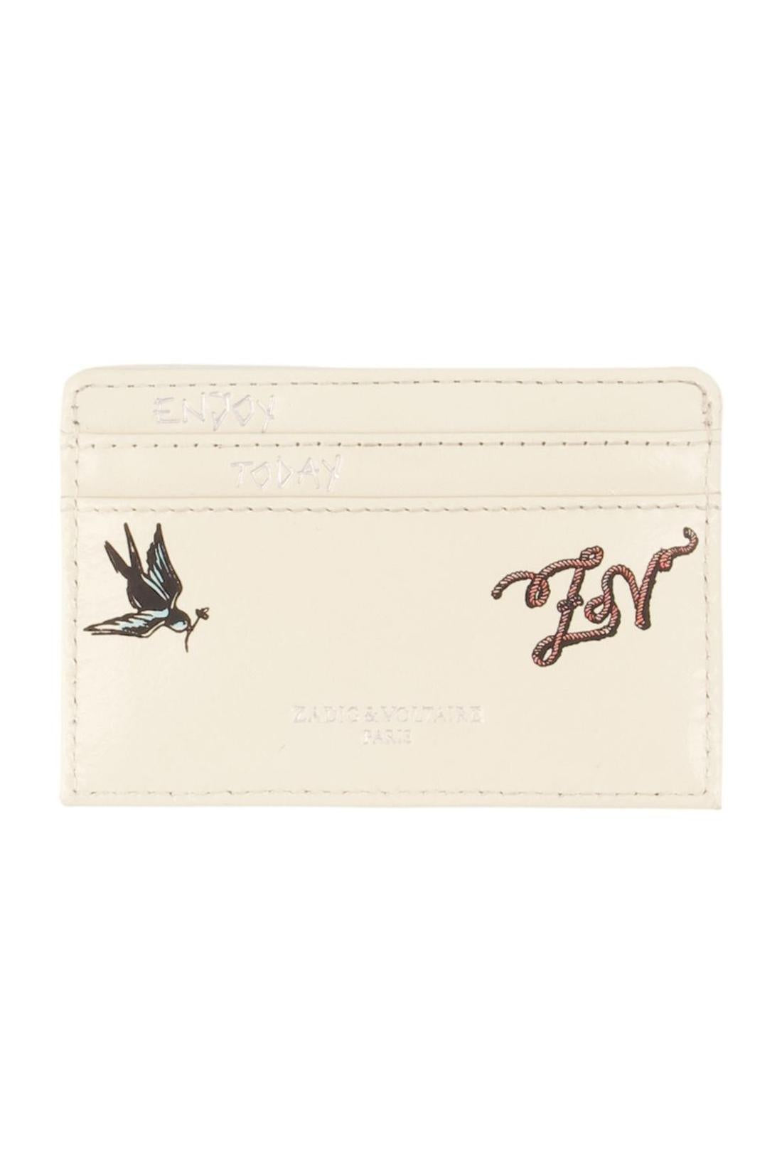 Zv Pass Tattoo Kartenetui – Zadig & Voltaire – Leder – Elfenbein