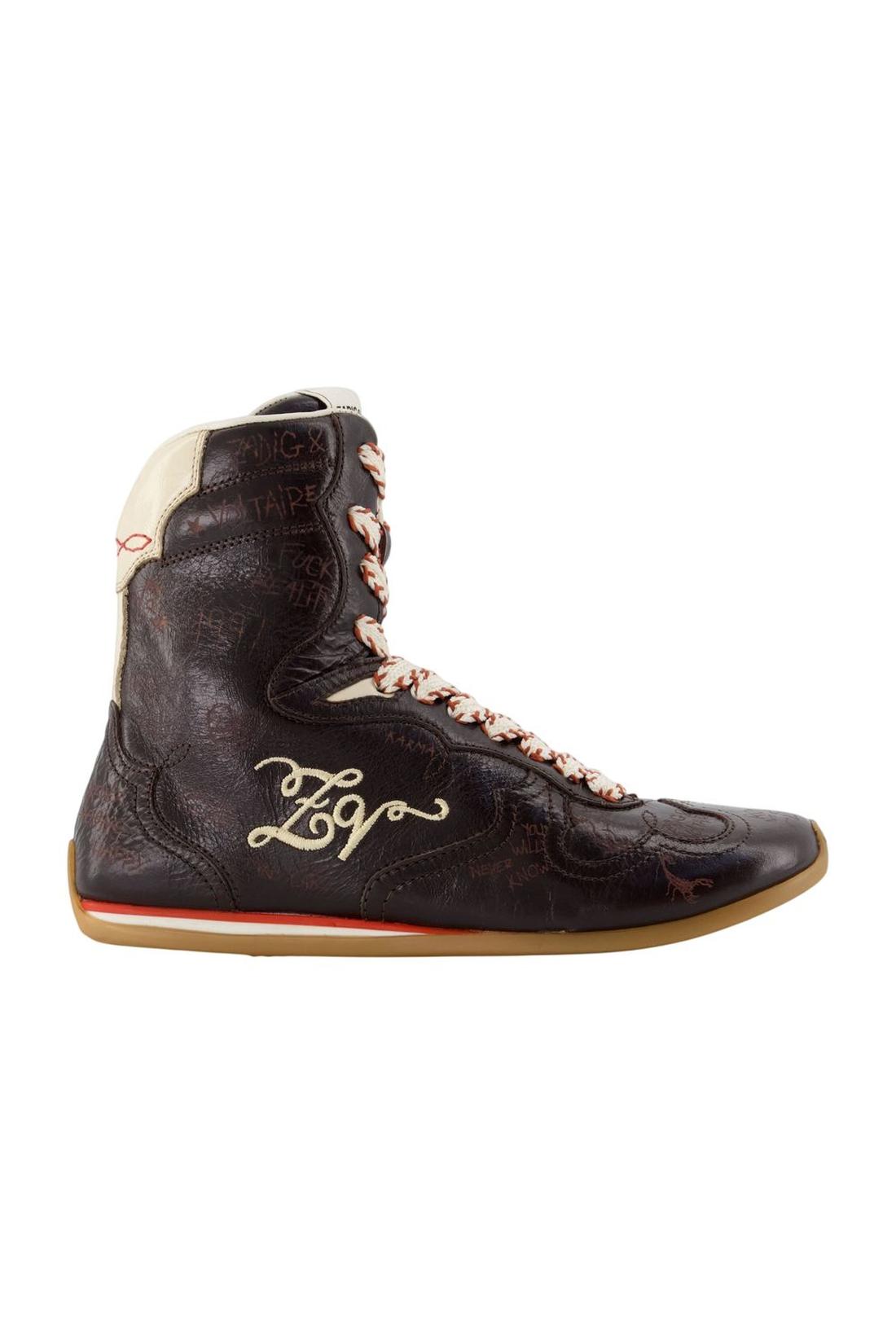 Mid-Top-Sneaker „Dance Vintage Laser“ – Zadig & Voltaire – Leder – Braun