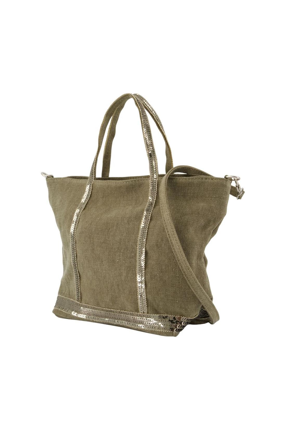 Vanessa Bruno-Einkaufstasche S - Vanessa Bruno - Leinen - Khaki-Taschen-Black-Deal-Outlet-by-ARCHIVIST