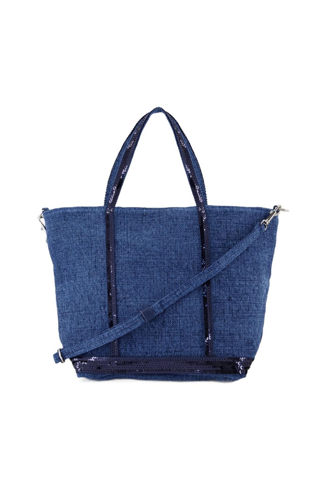 Cabas shoulder bag S - Vanessa Bruno - Linen - Blue
