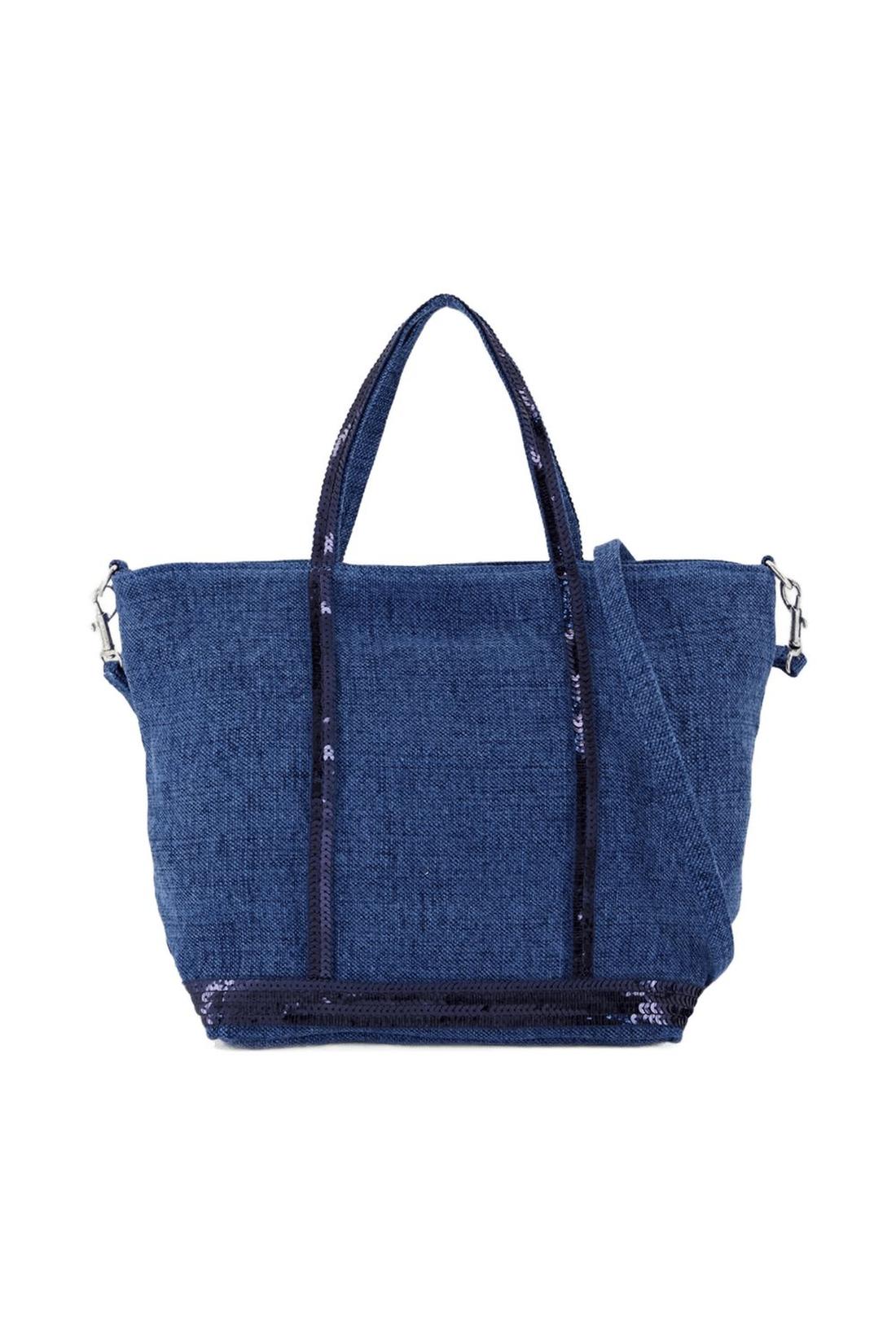 Cabas shoulder bag S - Vanessa Bruno - Linen - Blue