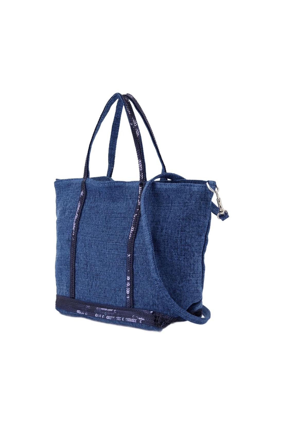 Cabas shoulder bag S - Vanessa Bruno - Linen - Blue