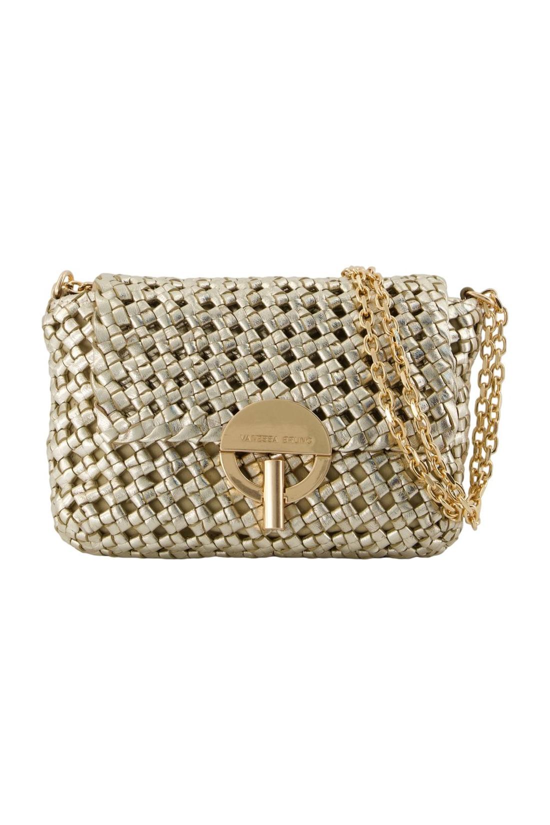 Vanessa Bruno-Moon Medium Schultertasche - Vanessa Bruno - Pflanzlich gegerbtes Leder - Gold-Taschen-Black-Deal-Outlet-by-ARCHIVIST