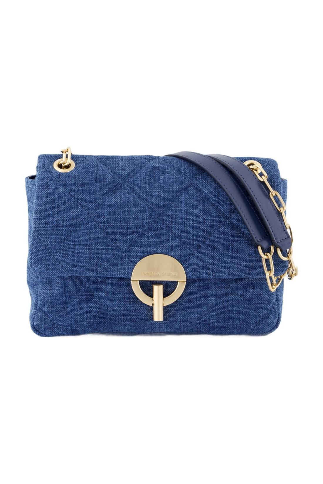 Grand Moon Handtasche - Vanessa Bruno - Leinen - Blau-Taschen-Vanessa Bruno-One size-blue-ARCHIVIST