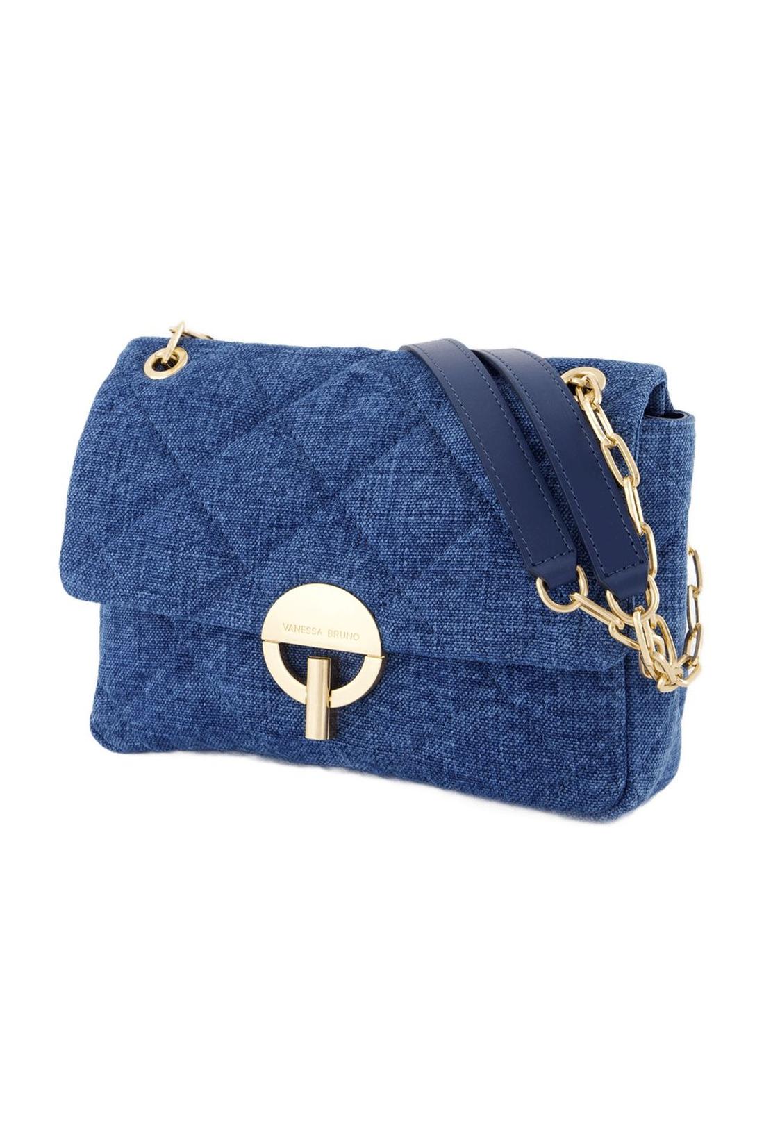 Grand Moon Handtasche - Vanessa Bruno - Leinen - Blau-Taschen-Vanessa Bruno-ARCHIVIST