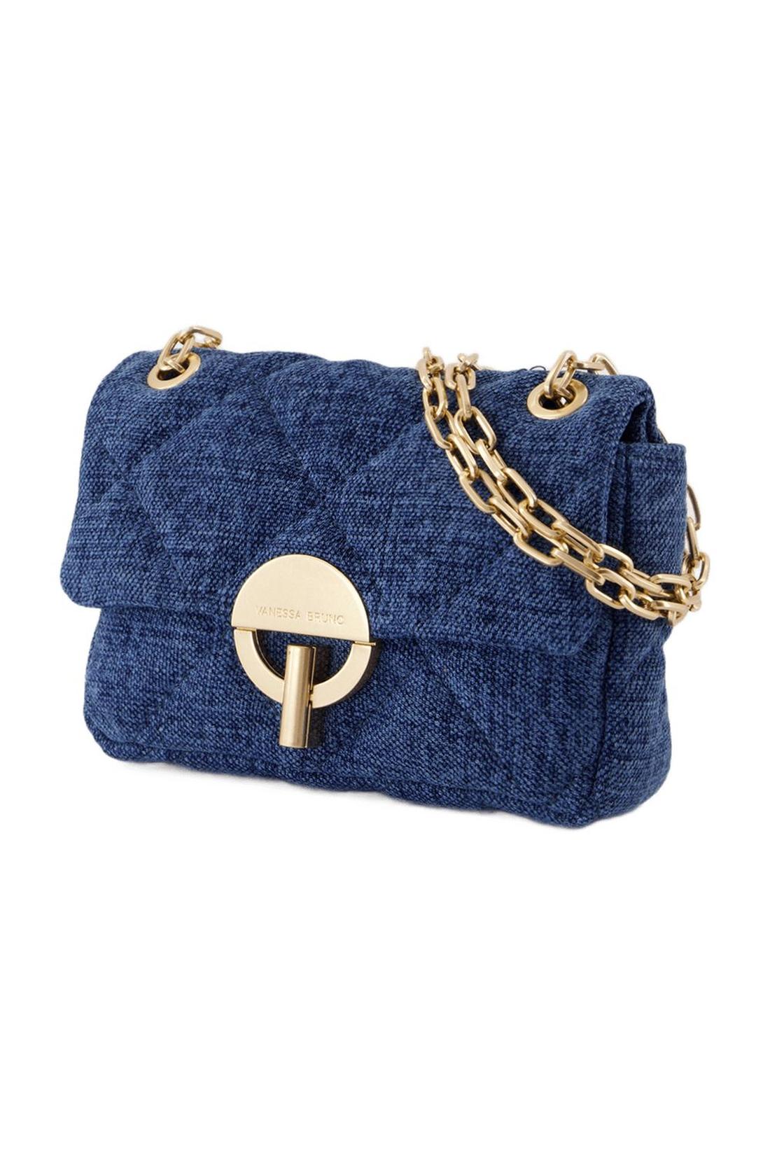 Vanessa Bruno-Nano Moon Handtasche - Vanessa Bruno - Leinen - Blau-Taschen-Black-Deal-Outlet-by-ARCHIVIST