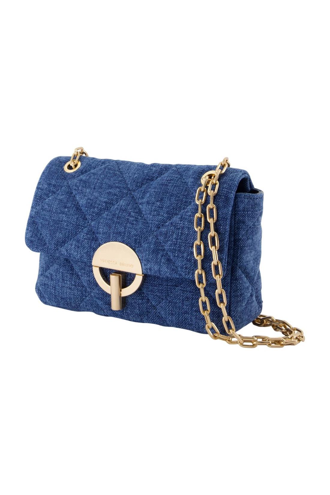 Vanessa Bruno-Moon Medium Schultertasche - Vanessa Bruno - Leinen - Blau-Taschen-Black-Deal-Outlet-by-ARCHIVIST