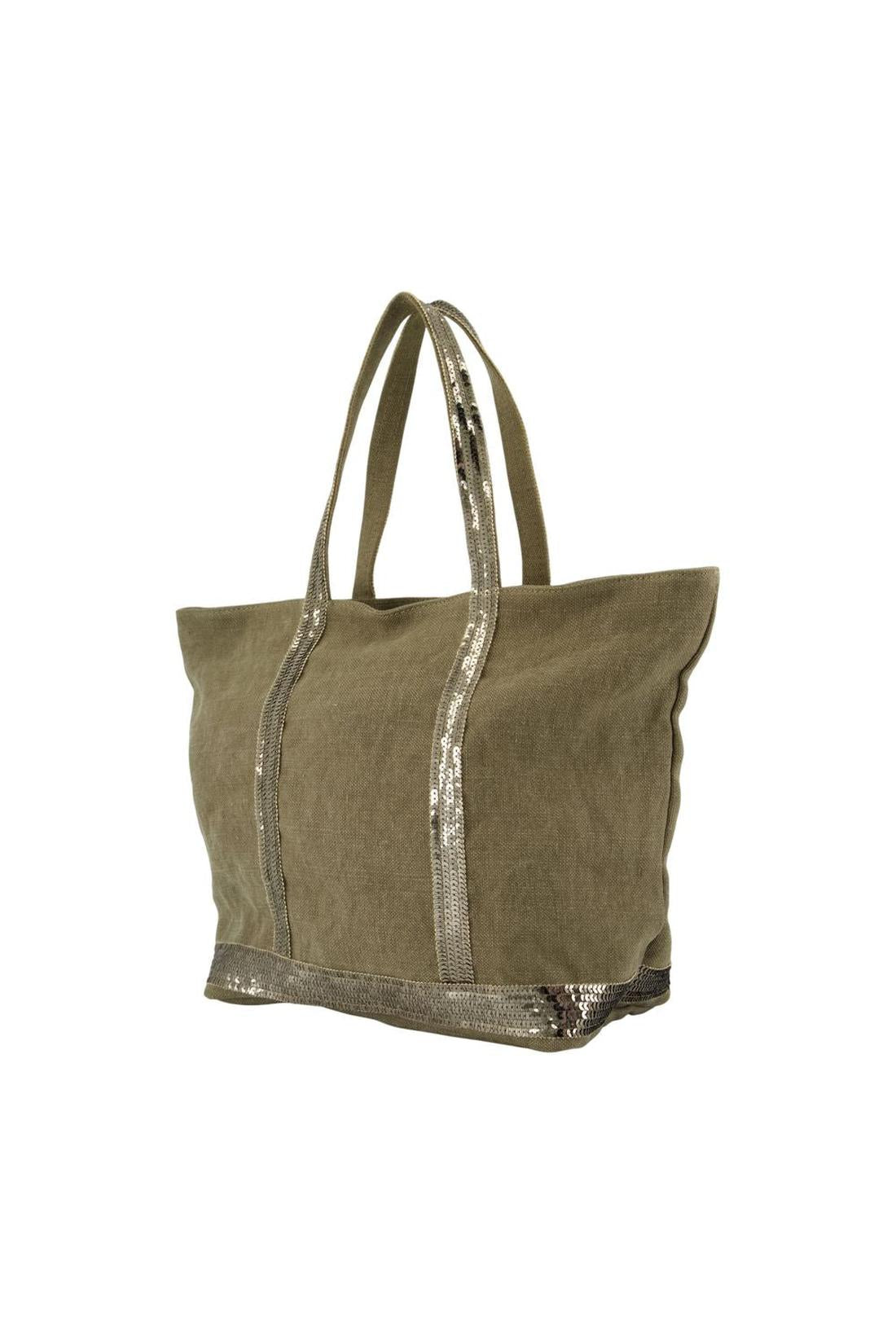 Vanessa Bruno-Cabas M Zipper - Vanessa Bruno - Leinen - Khaki-Taschen-Black-Deal-Outlet-by-ARCHIVIST