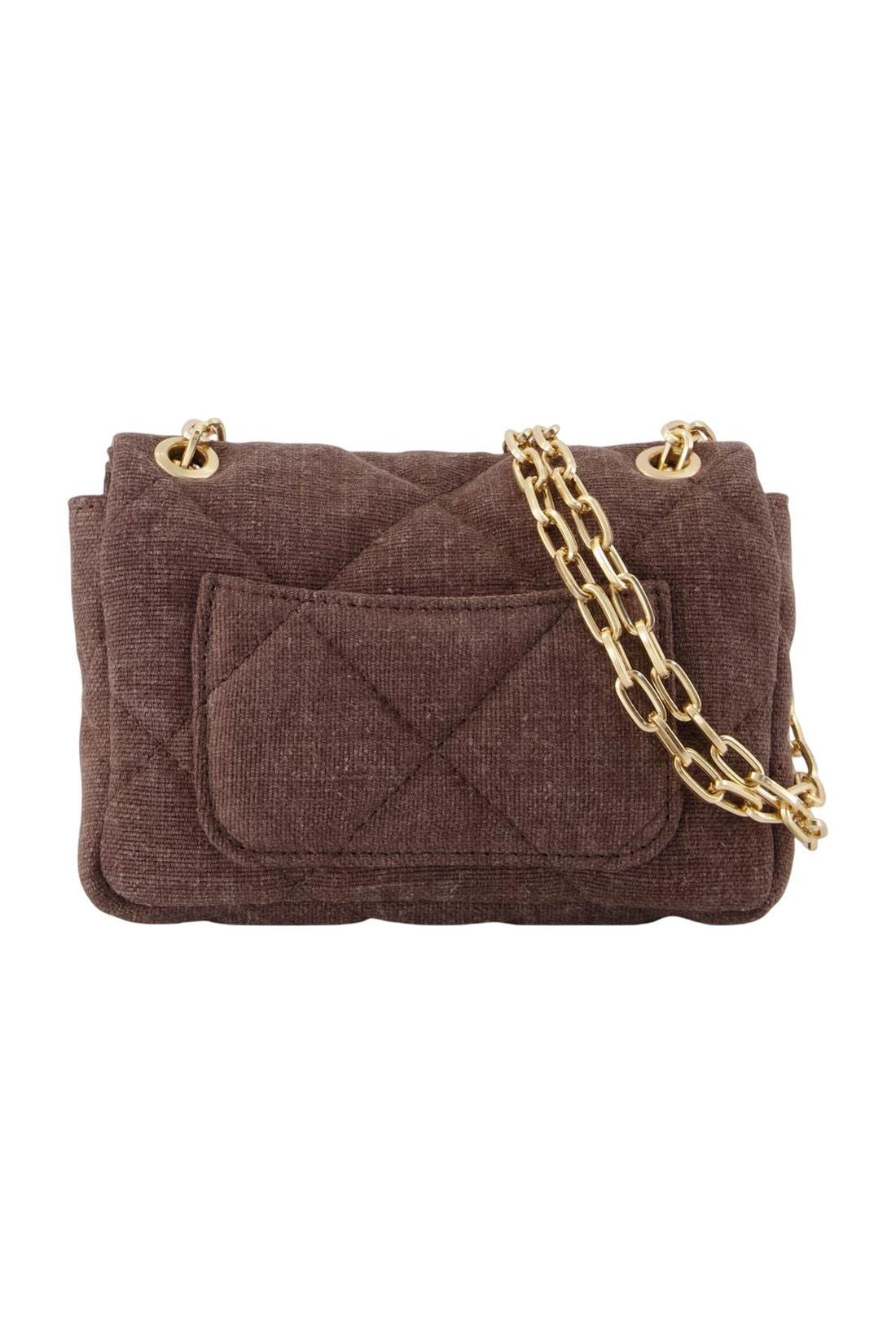 Vanessa Bruno-Nano Moon Schultertasche - Vanessa Bruno - Leinen - Braun-Taschen-Black-Deal-Outlet-by-ARCHIVIST