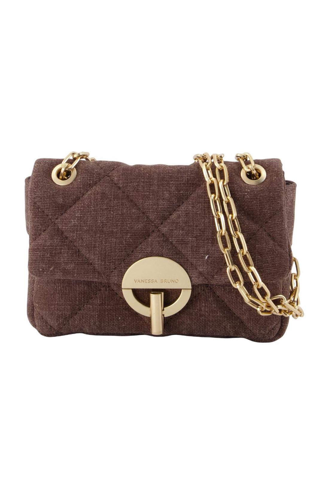 Vanessa Bruno-Nano Moon Schultertasche - Vanessa Bruno - Leinen - Braun-Taschen-Black-Deal-Outlet-by-ARCHIVIST