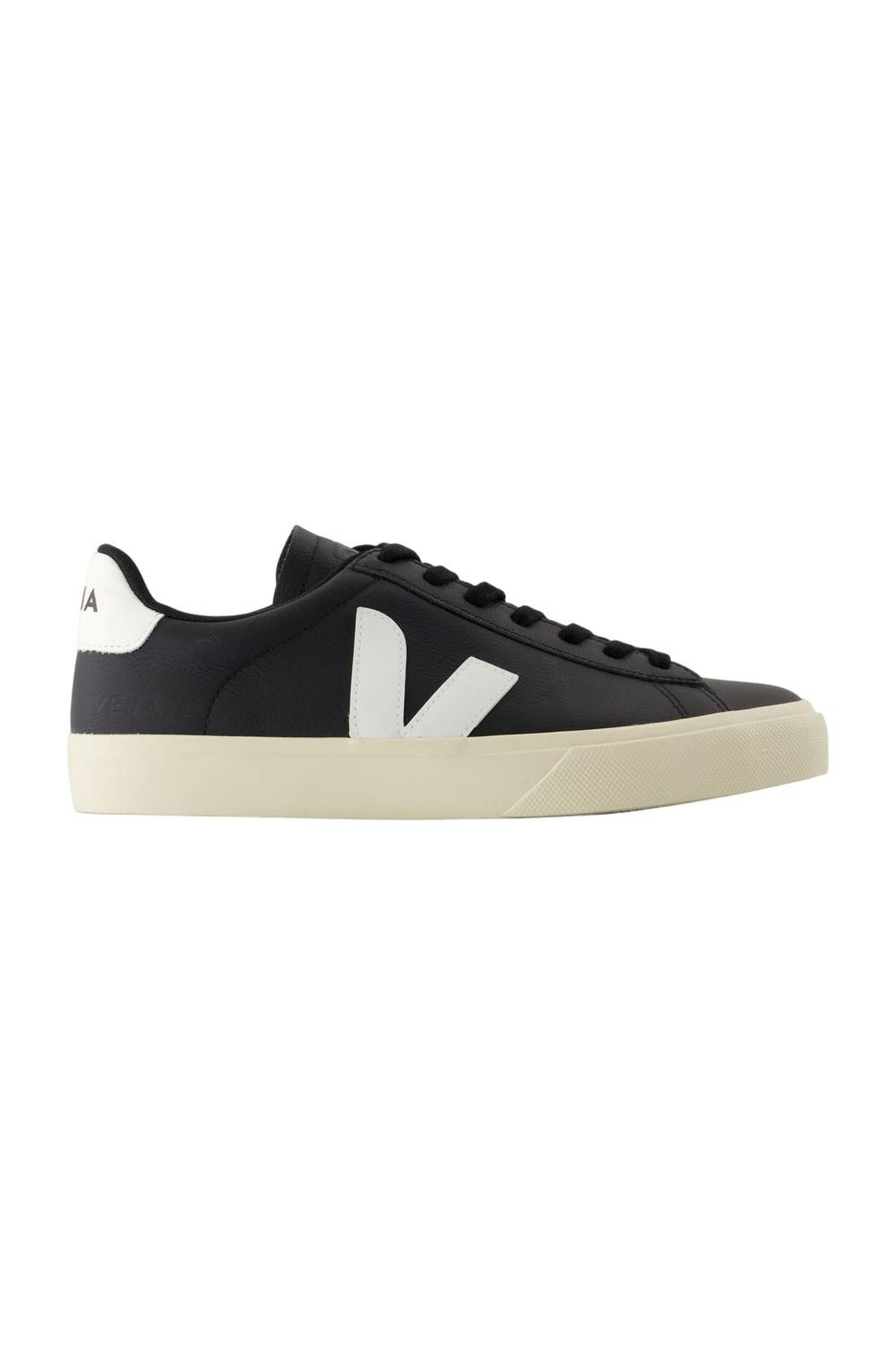 Veja-Sneakers Campo aus schwarzem und weißem Leder Chromefree-Sneaker-Black-Deal-Outlet-by-ARCHIVIST