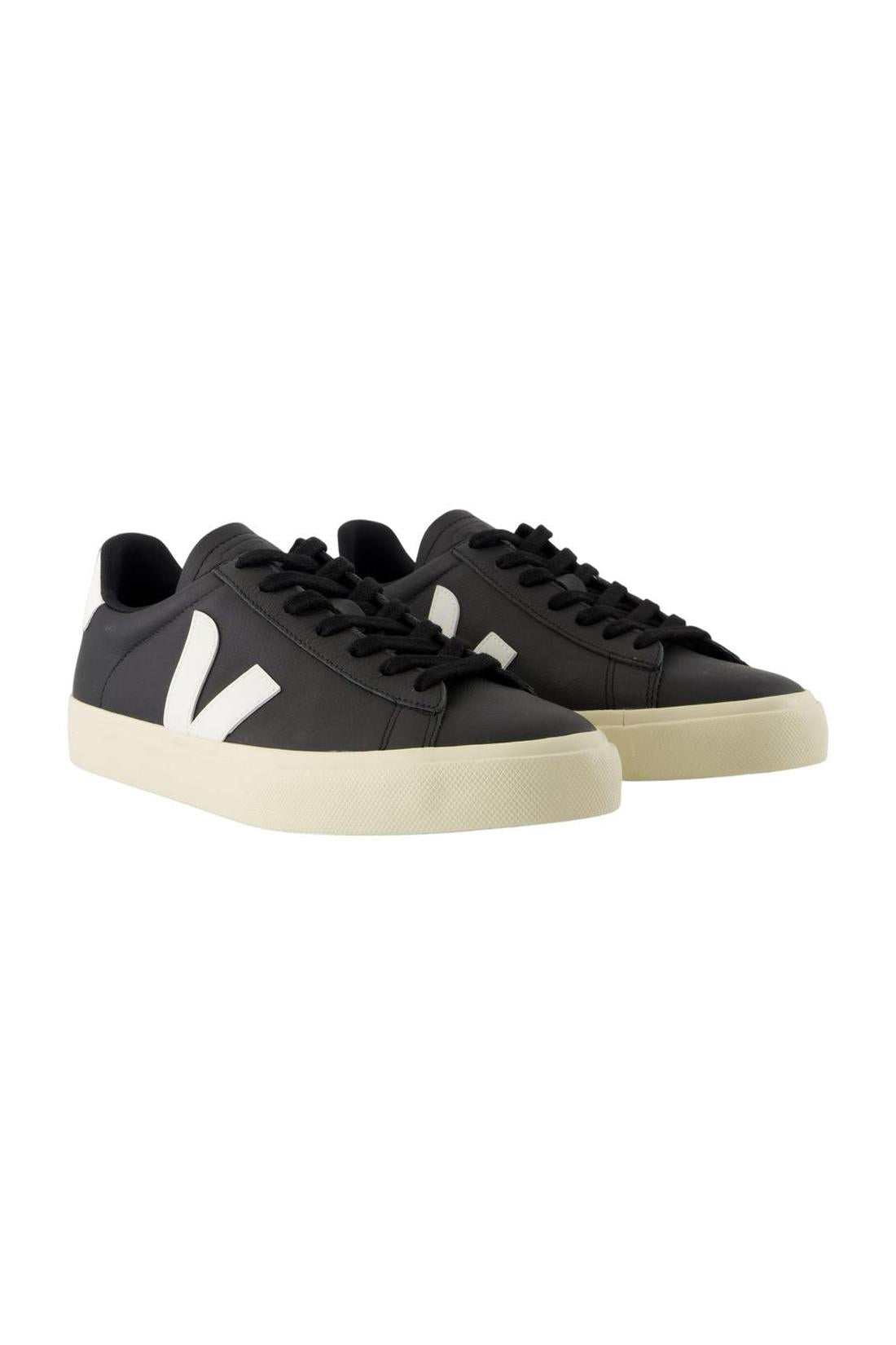 Veja-Sneakers Campo aus schwarzem und weißem Leder Chromefree-Sneaker-Black-Deal-Outlet-by-ARCHIVIST