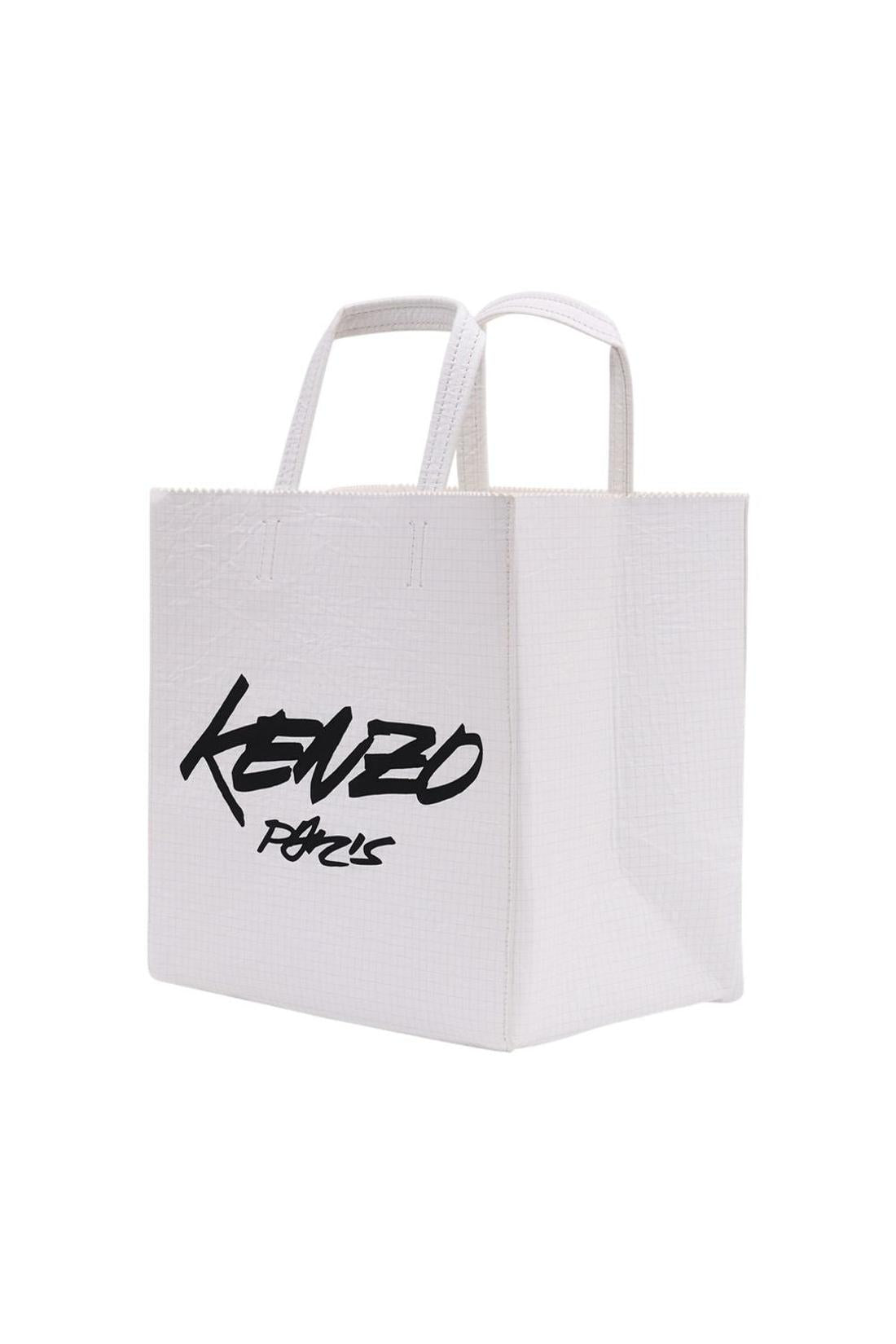Kenzo-Einkaufstasche Small - Kenzo - Leder - Weiß-Taschen-Black-Deal-Outlet-by-ARCHIVIST