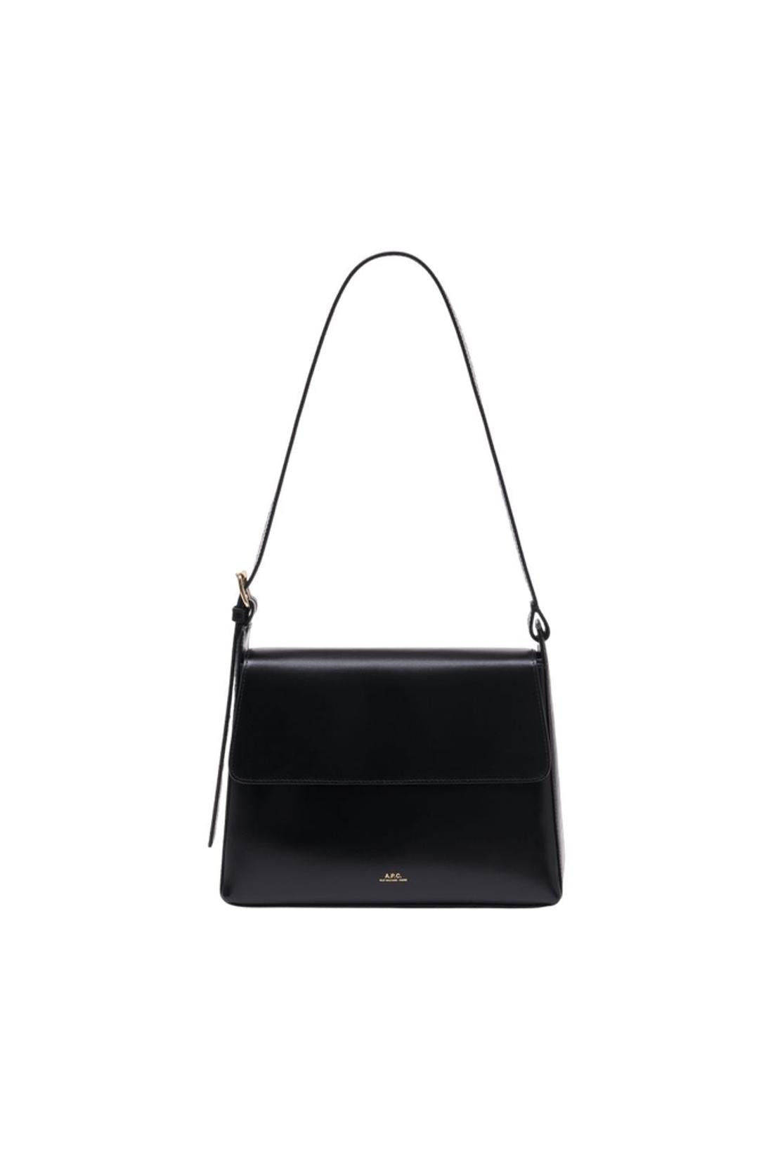 A.P.C.-Virginie Flap Schultertasche - A.P.C. - Leder - Schwarz-Taschen-Black-Deal-Outlet-by-ARCHIVIST