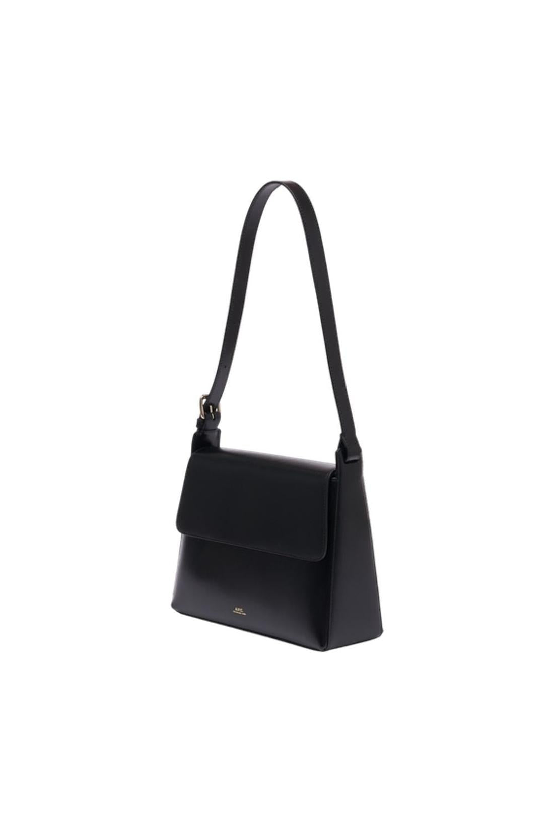 A.P.C.-Virginie Flap Schultertasche - A.P.C. - Leder - Schwarz-Taschen-Black-Deal-Outlet-by-ARCHIVIST