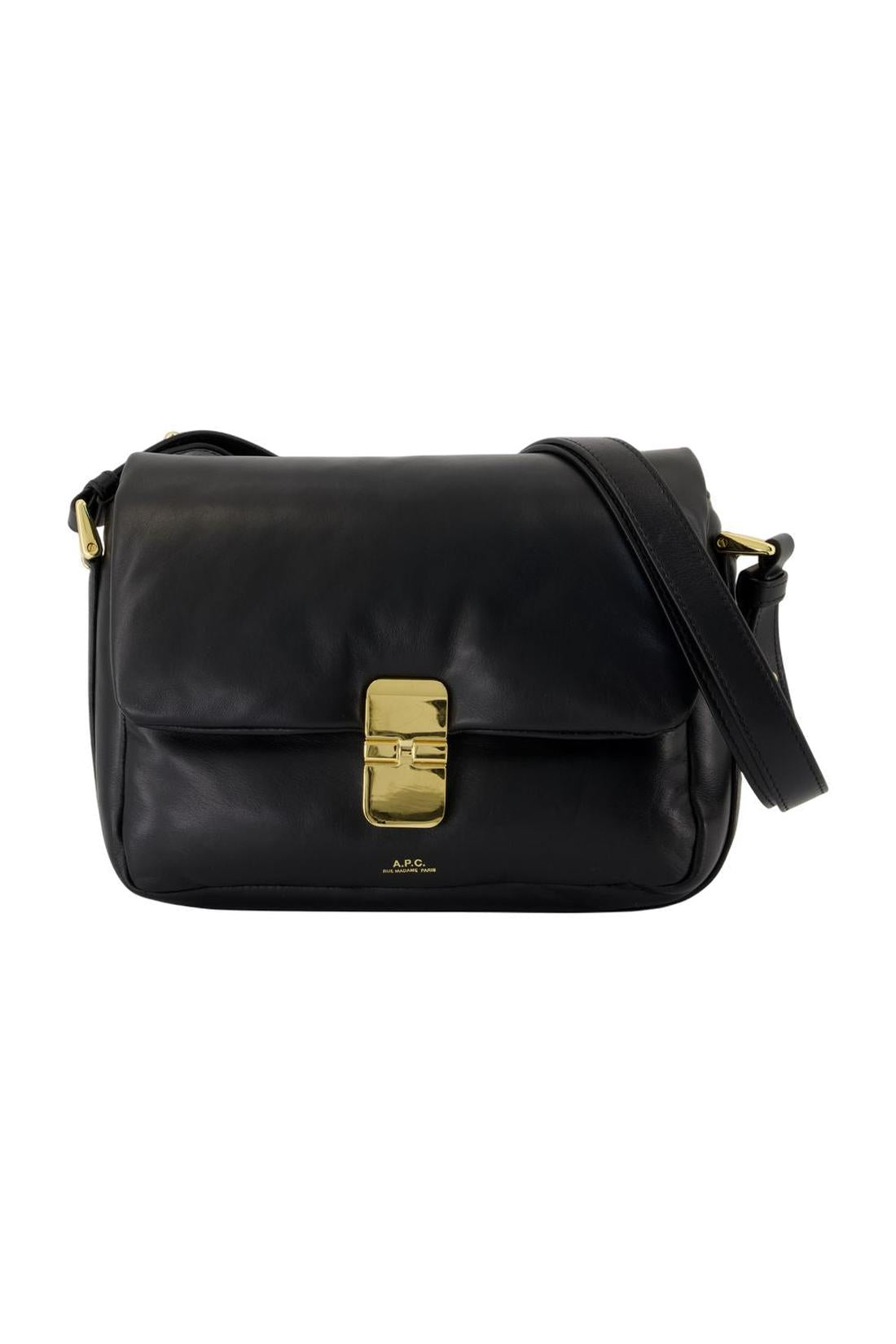 Grace Soft Schultertasche - A.P.C. - Leder - Schwarz-Taschen-A.P.C.-One size-black-ARCHIVIST