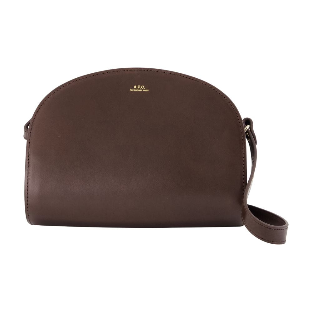 Halbmondförmige Umhängetasche – A.P.C. – Leder – Braun