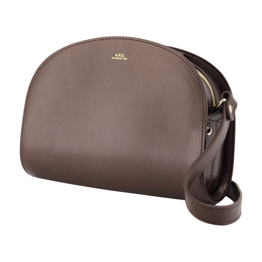 Halbmondförmige Umhängetasche – A.P.C. – Leder – Braun