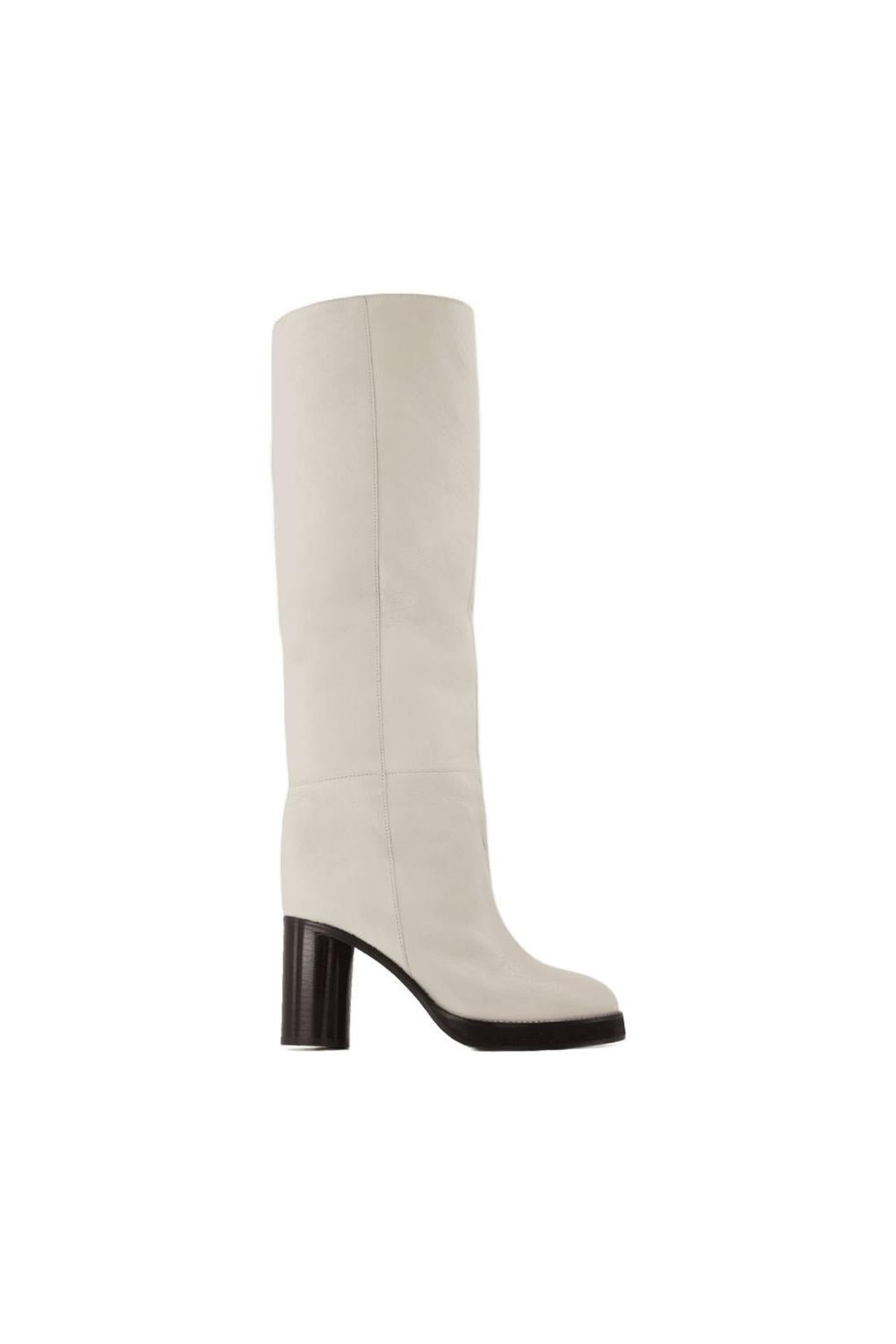 Stiefel Leila aus weißem Leder