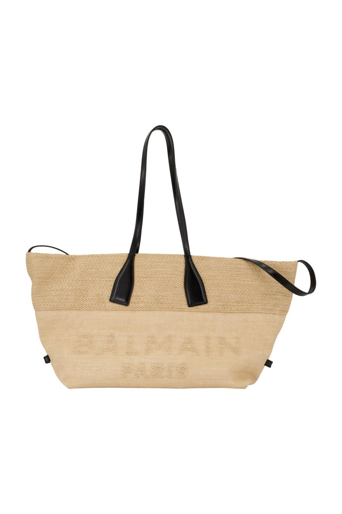 Balmain-Track Cabas - Balmain - Raphia - Neutral-Taschen-Black-Deal-Outlet-by-ARCHIVIST