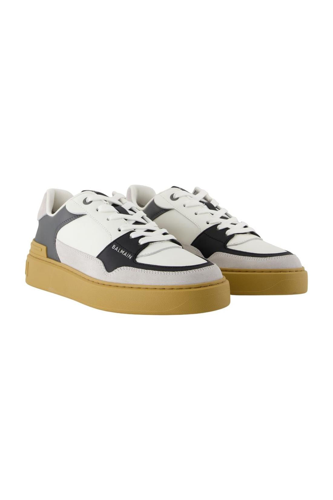 Balmain-Sneakers B-Court Flip - Balmain - Leder - Grau-Sneaker-Black-Deal-Outlet-by-ARCHIVIST