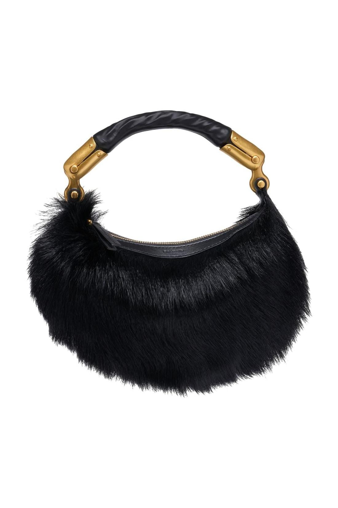 Balmain-Handtasche Ebene Mini - Balmain - Pelz - Schwarz-Taschen-Black-Deal-Outlet-by-ARCHIVIST