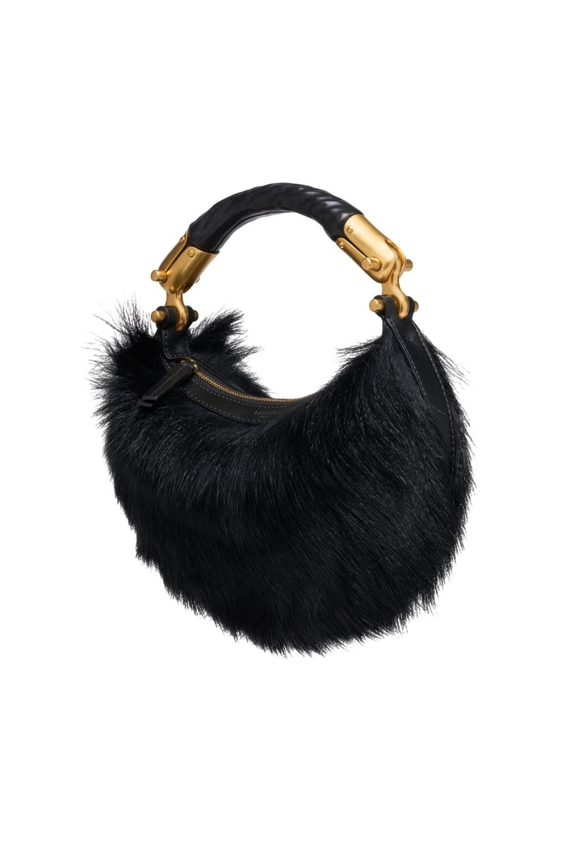 Balmain-Handtasche Ebene Mini - Balmain - Pelz - Schwarz-Taschen-Black-Deal-Outlet-by-ARCHIVIST