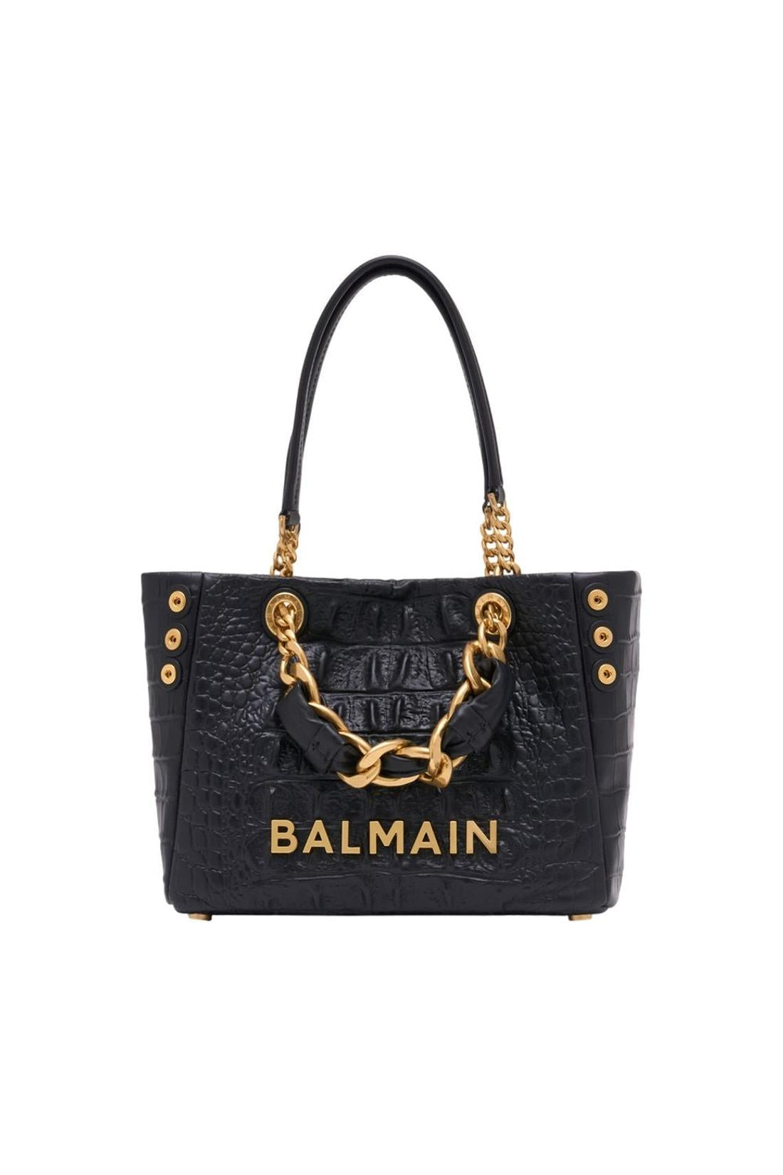 Balmain-Cabas 1945 Soft Small - Balmain - Leder - Schwarz-Taschen-Black-Deal-Outlet-by-ARCHIVIST
