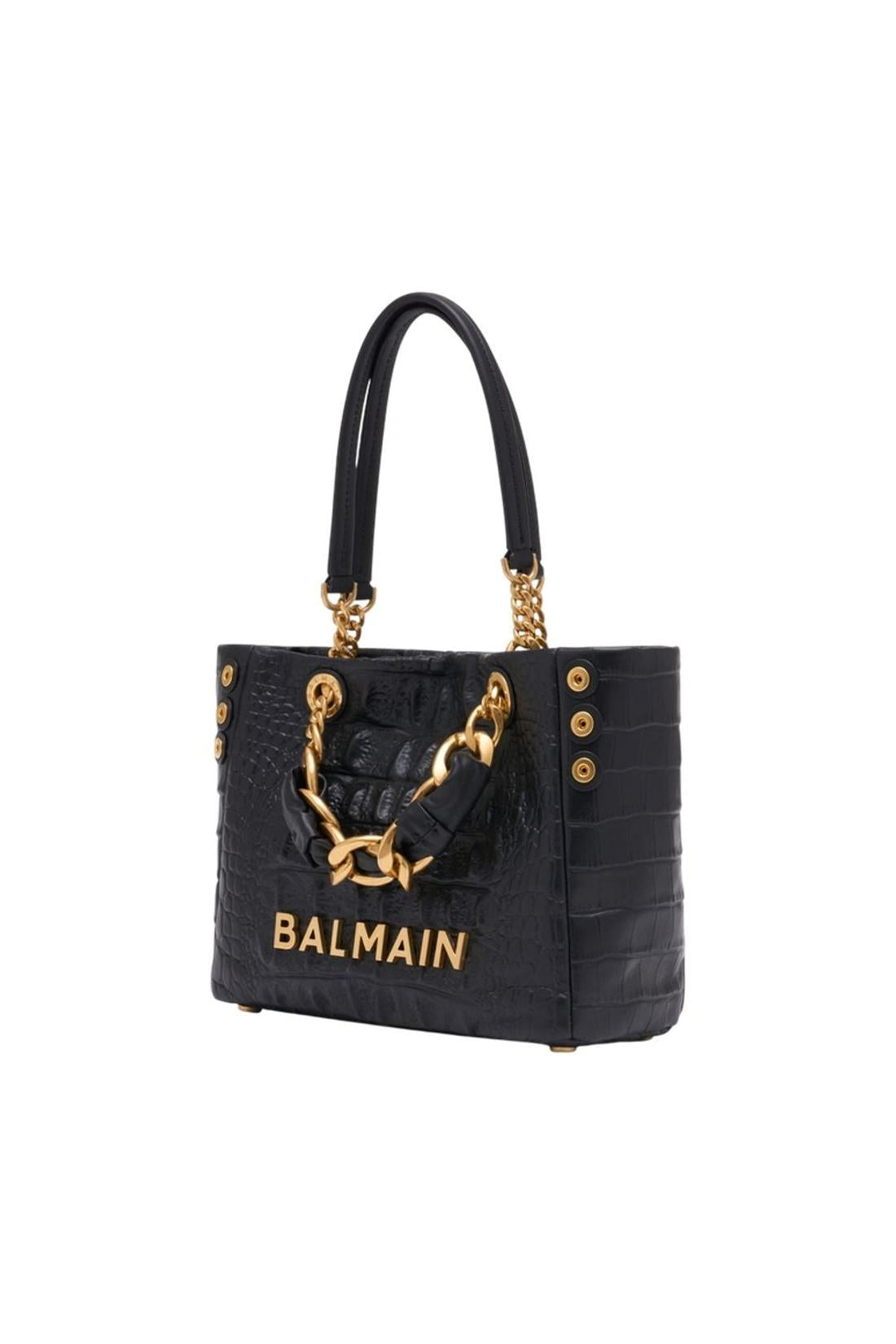 Balmain-Cabas 1945 Soft Small - Balmain - Leder - Schwarz-Taschen-Black-Deal-Outlet-by-ARCHIVIST