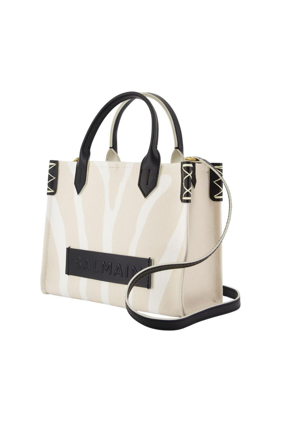 Balmain-Einkaufstasche B-Army Small - Balmain - Leder - Beige-Taschen-Black-Deal-Outlet-by-ARCHIVIST