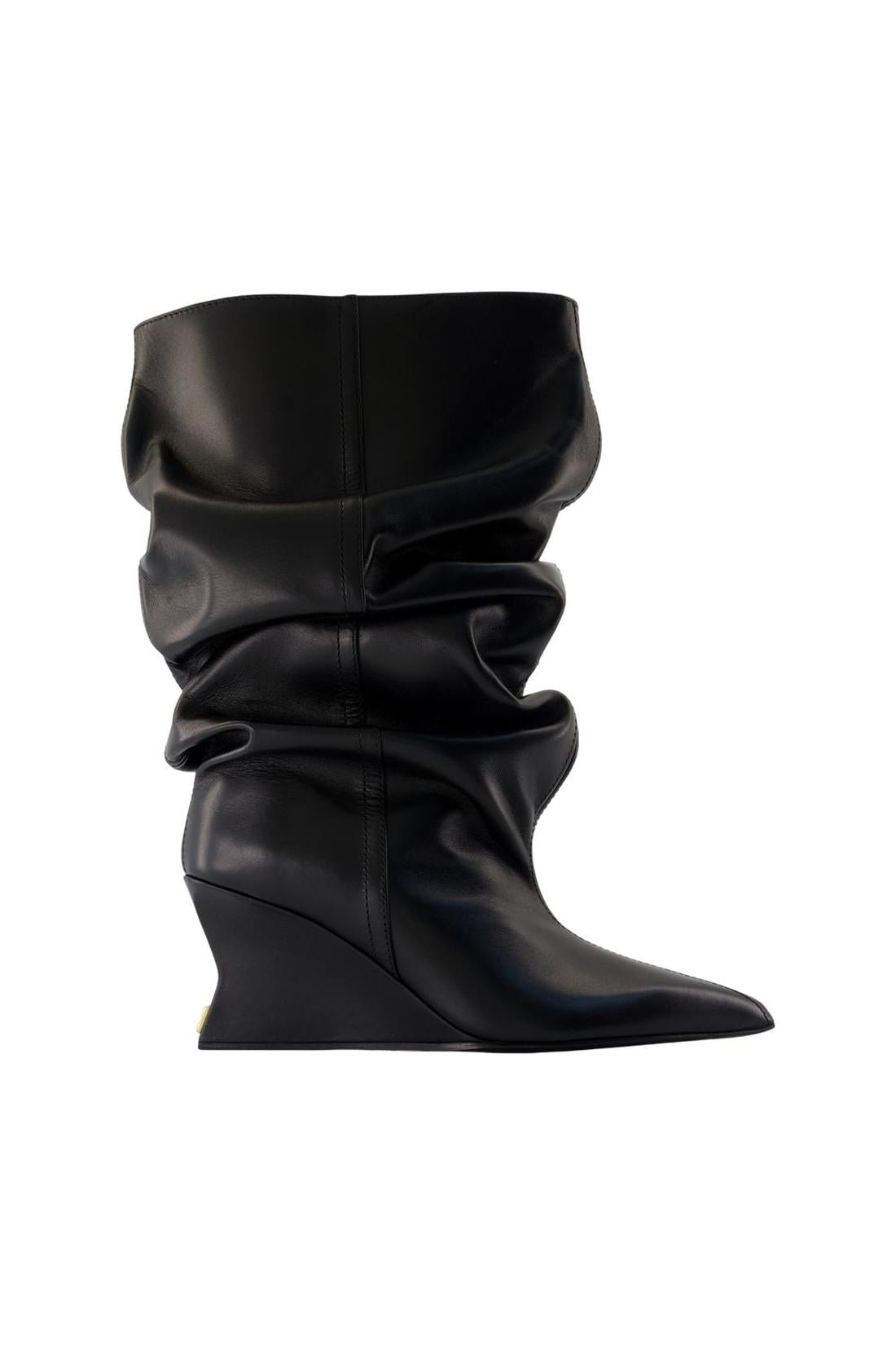 Wedge Stiefeletten - Balmain - Leder - Schwarz-Stiefel & Stiefeletten-Balmain-EU36-black-ARCHIVIST