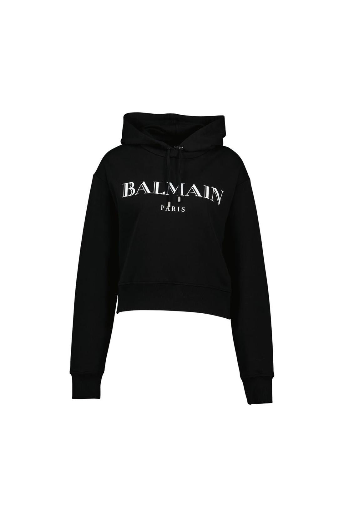 Balmain-Hoodie Vintage Print - Balmain - Baumwolle - Schwarz-Shirts-Black-Deal-Outlet-by-ARCHIVIST