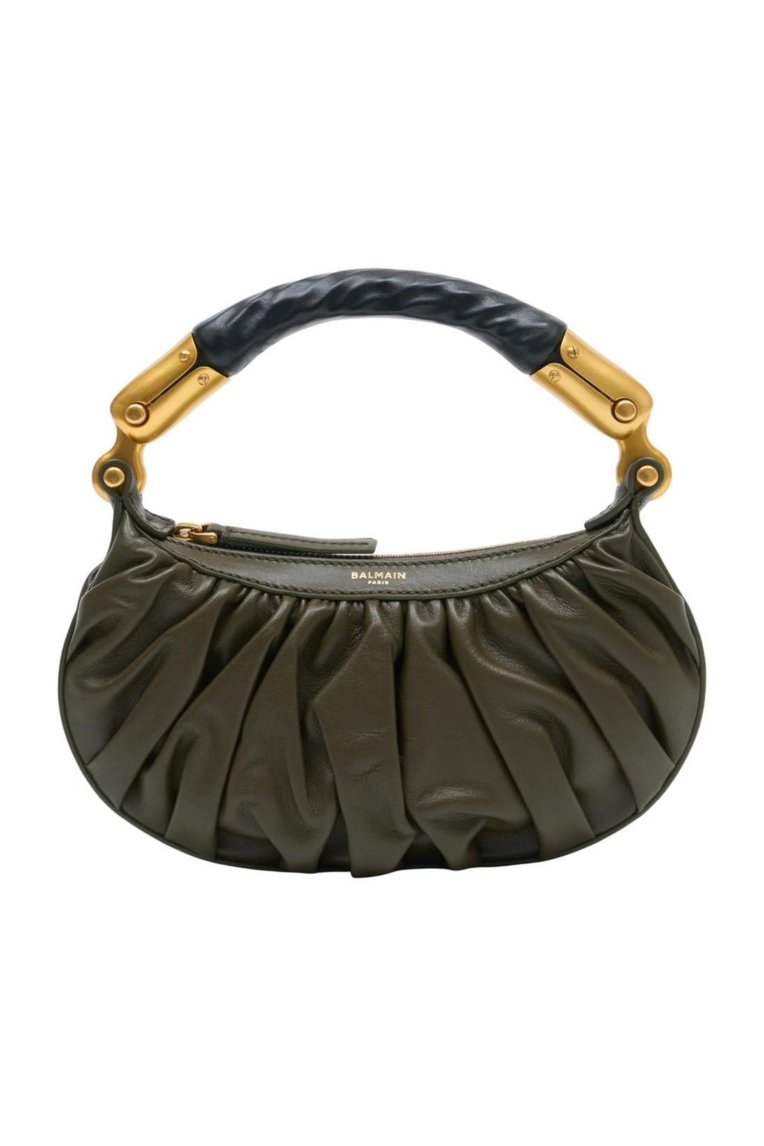 Handtasche Ebene Mini - Balmain - Leder - Grün