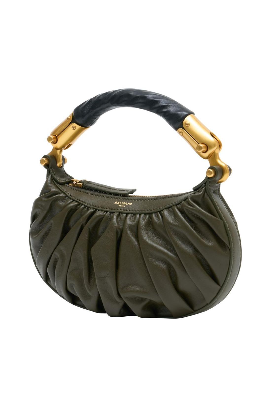 Handtasche Ebene Mini - Balmain - Leder - Grün