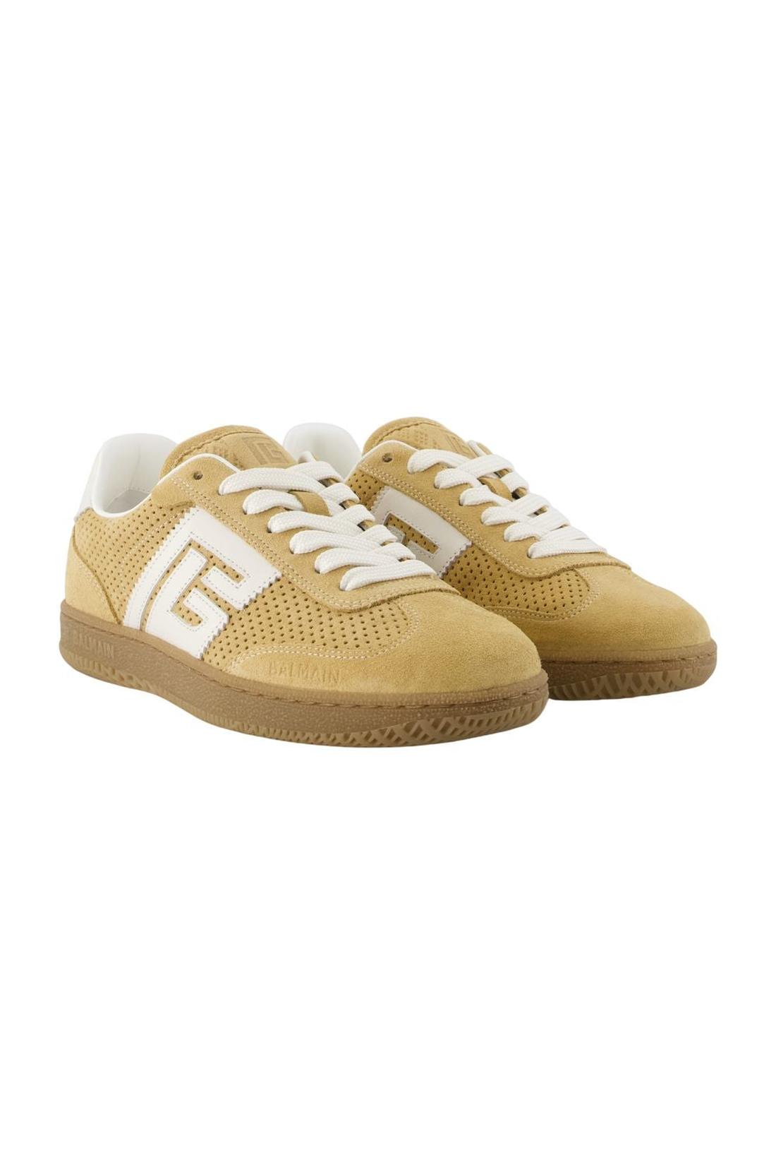 Swan Sneakers - Balmain - Leder - Beige
