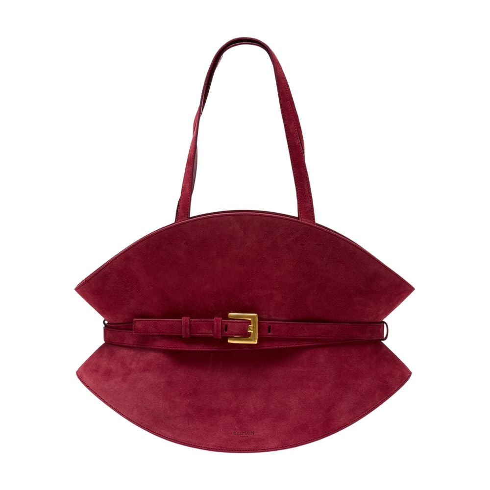 Shuffle Medium Schultertasche - Balmain - Leder - Rot