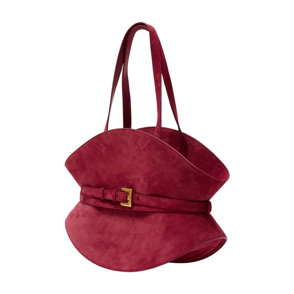 Shuffle Medium Schultertasche - Balmain - Leder - Rot