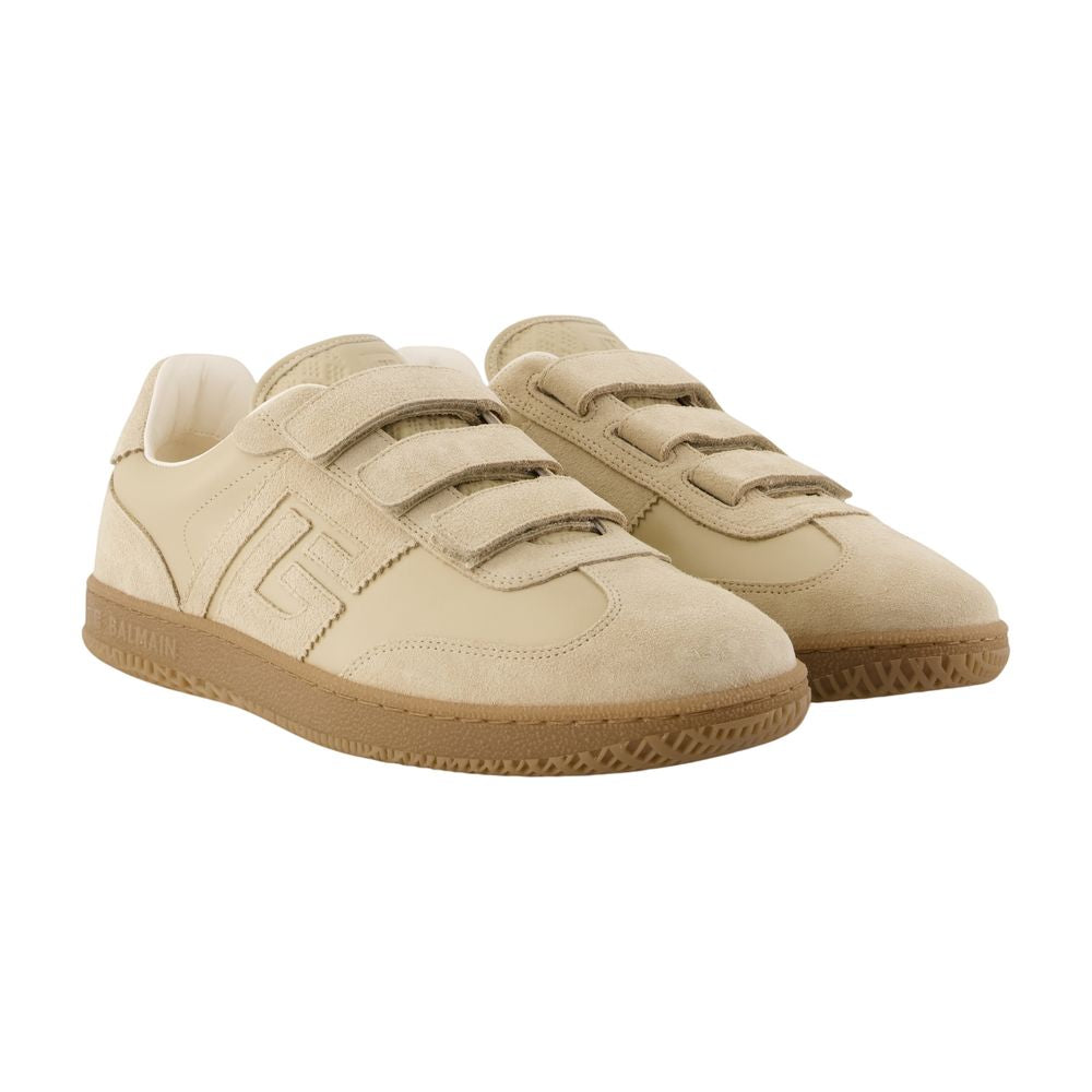 Swan Scratch Sneakers - Balmain - Leder - Beige